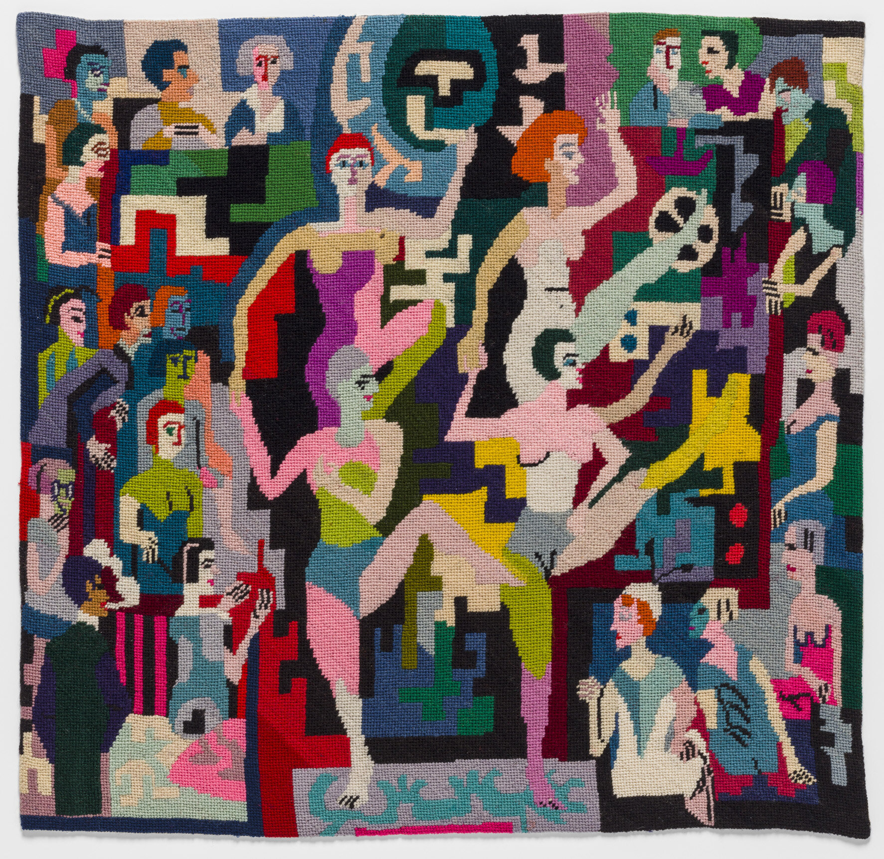 Ernst Ludwig Kirchner (design) and Else Bosshard-Forrer (execution), Dance, 1922-24, cotton, wool; petit point embroidery on canvas.
